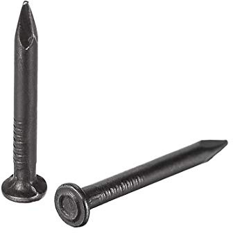 sourcing map Clous Carbone Acier Pointe Mur Ciment Quincaillerie Clou 25mm(1) 2,5mm Tige Diamètre Noir 150pcs