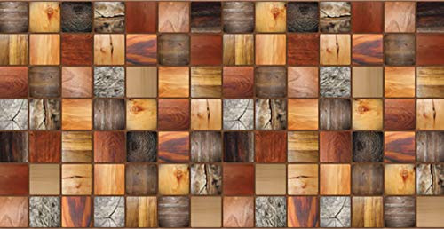 3D Wall Panels Tiles Wood Effect Decorative PVC Plastic Cladding Modern (Stained Timber)