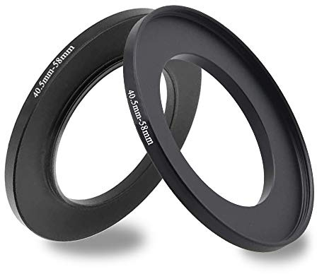 40.5mm-58mm Aerometal Camera Lens Filter Adapter Ring-2PCs | 40.5mm Lens to 58mm Filter Hood Lens Converter or other Accessories, 40.5-58mm Filter Adapter, Step-Up Ring, Aluminum Alloy
