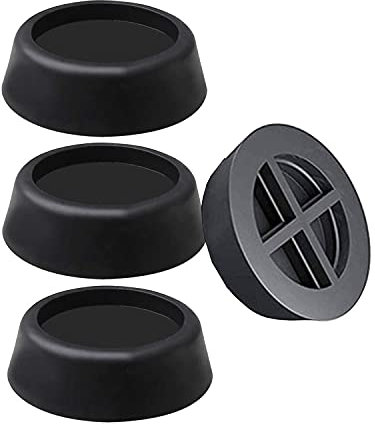 ZHjuju Waschmaschinen-Fußpolster,4 Stück Gummi Vibration Dämpfer Pad Universal Schwingungsdämpfer für Trockner Kühlschrank Laufband Tisch Stuhl.（Negro.