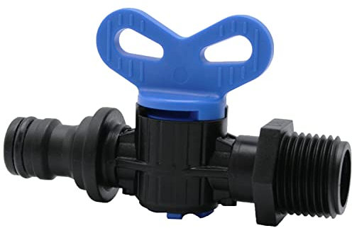 Robinet de vidange en polypropylène avec filetage extérieur I 1/2 I Robinet d'écoulement pour citerne d'eau de pluie et tuyaux I Robinet de jardin I Raccord I bm184