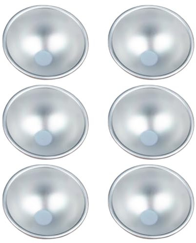 Luxshiny Stampo Per Dolci 6 Pezzi in Lega Di Alluminio Antiaderente Mezza Sfera 3 Pollici Per Muffin Pudding E Mousse Casa E Ristorante