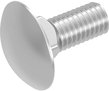 SECCARO Schlossschraube M12 x 30 mm, Edelstahl V2A VA A2, DIN 603 / ISO 8677, Flachrundkopf mit Vierkantansatz, Vollgewinde, 20 Stück