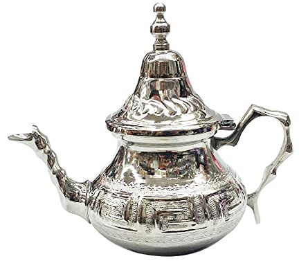Théière marocaine moyenne design élégant avec filtre intégré intérieur à utiliser tous les jours pour réparer vos thés et infusions préférés, capacité 350 ml