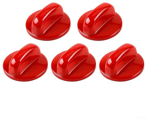 ZYNCUE Lot de 6 Boutons de Commande de cuisinière à gaz, Cadre en Plastique Rouge, Compatible avec cuisinières, Fours, cuisinières et plaques de Cuisson