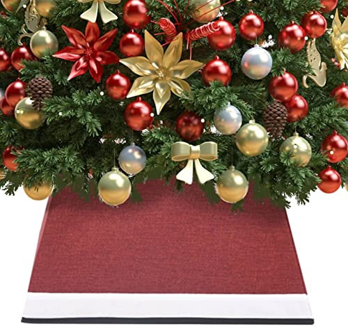 BaraSh Weihnachtsbaumrock Rot und Weiß 48x48x25 cm WeihnachtsbaumstäNder Abdeckung