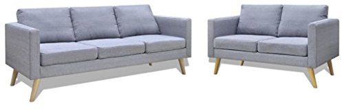 LAPOOH Sofa Set 2-Sitzer und 3-Sitzer, Couch für Wohnzimmer, für Wohnungen, Loungesofa, Sofas & Couches, Relaxsofa, Stoff Hellgrau