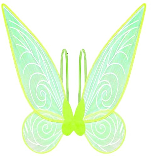 Alas de Hada Duende Elfo Mujer, Alas para Disfraz Hada Mujer, Alas de Hada Adulto, Disfraz Princesa,Alas de Mariposa,Alas de Campanilla (ala Hada Verde Angular)