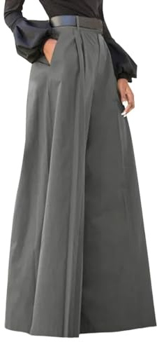 Vuncio Pantalon Palazzo Femme Jambe Large Elegant Confortable Pantalon Ample Femme Fluide Taille Haute Grande Taille Pantalon Femme Habillée Léger Classique Casual Soirée Mariage Fête