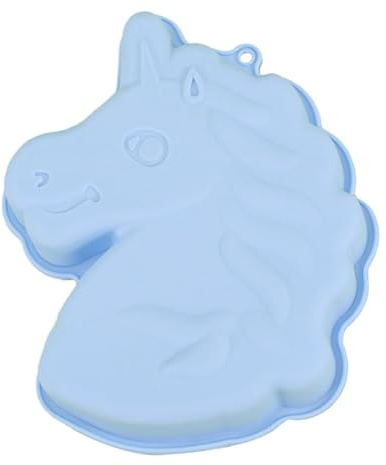 XULEGGNK Einhorn Backform Kuchenform, Einhorn Silikonformen, Pferd Silikonform Für Kuchen, Einhorn Kuchenformen Silikon, 3D-Kuchenform, Für Backen Im Ofen, Geburtstage, Mottopart Weihnachten, Blau