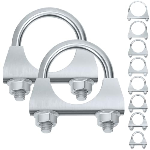 Keadic Lot de 2 colliers de serrage d'échappement galvanisés de 1-3/8 - Colliers de serrage universels pour tuyau d'échappement de 35 mm - Pour tuyau OD 1-3/8