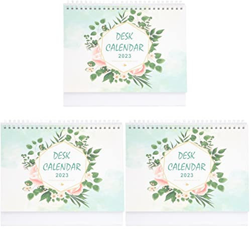 3 Stück Tischkalender 2023 2023 2023 Mini-Kalender 2023 Tageskalender Monatlicher Desktop-Kalender 2023 Flip-Kalender Zeitplan Schreibkalender 2022 Miniture Dekoration Büro Spule Notizbuch Papier