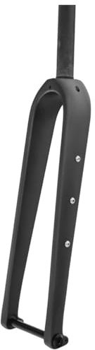 Fourche Rigide Gravel Route Fourche Rigide En Fibre Carbone 700C Axe Traversant 12X100mm Frein À Disque Fourche Dure 1-1/8 1-1/2'' Fourche Avant À Tube Droit/conique(Matt Black,Straight Tube)