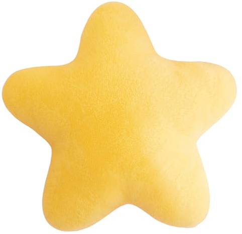 Ueiwffzo Kissen Stern Plüschkissen Kissen Kinderzimmer Sternform Dekokissen Stern Wurfkissen Schlafkissen Gefülltes Kissen für Heimdekoration (Gelb,40cm)