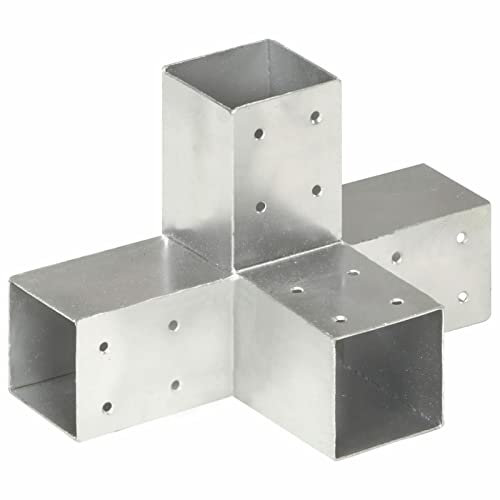 Gecheer Pfostenverbinder T-Form Hülsen Balkenschuh Holzverbinder 127 x 77 x 175 mm (B x T x H) Eckverbinder Pfostenecke Balken Verbinder Feuerverzinkt Verzinktes Metall 4 Teile Aderendhülsen,71x71mm