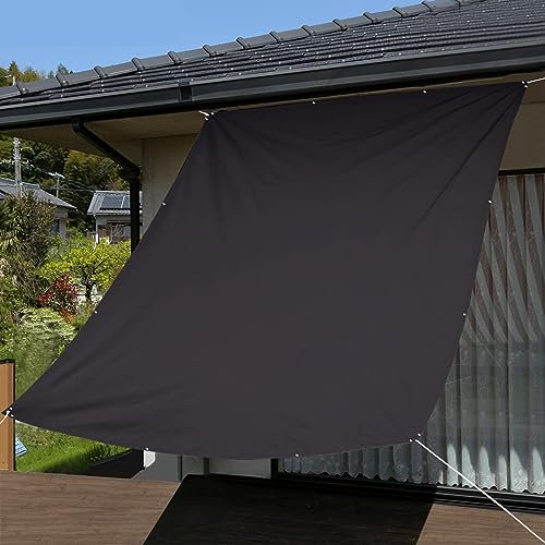 Balkon-Sichtschutz, 110 x 200 cm, wetterbeständig, Zaunabdeckung für Garten, Terrasse, Hinterhof, Veranda, dunkelgrau, winddichter Stoff für Privatsphäre