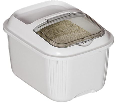 Qikam Boîtes de Stockage de Riz Et Céréales, 10KG Conteneur de Stockage Aliments Hermétique avec Couvercle + Rouleau, Boîte Rangement de Riz Multifonction pour Stocker Les Cereales, Pâtes, Farine