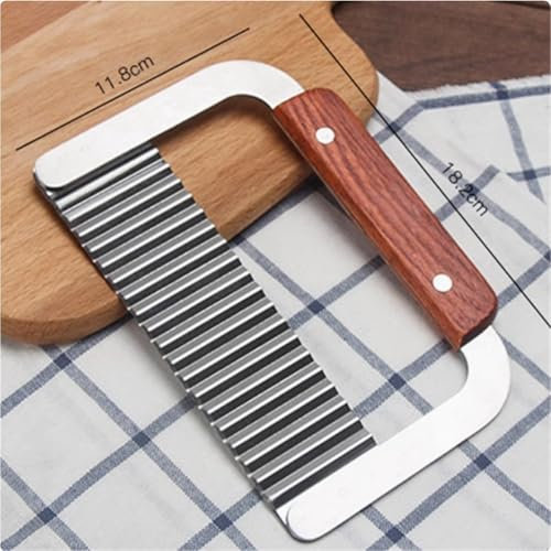 NJNNN Hachoir ondulé, trancheuse à Frites, Coupe-Frites en Acier Inoxydable, Couteau à découper, for Pommes de Terre, Carottes, Chips et Fruits, 18,2 cm