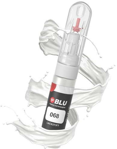 BLU Lackstift Auto kompatibel für Toyota 068 Weiss POLARWHITE PIANOWEISS | Auto Lack Reparatur 2in1 Ausbesserungslack Pinsel + Nadel