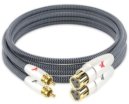 Impeto audiophile XLR auf Cinch Kabel 1M, PREMIUM 2 XLR Buchse zu 2 RCA Stecker Audio Verbindungskabel 1.5 Meter
