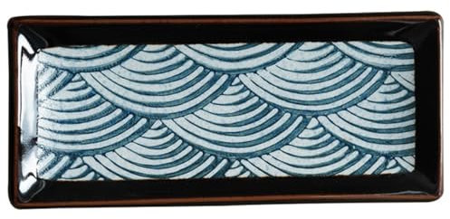 HOLIDYOYO Piatto Per Sushi in Ceramica Piattino Sushi Rettangolare Vassoio Da Portata Per Cibo Piatto Da Esposizione Per Uso Domestico e Feste