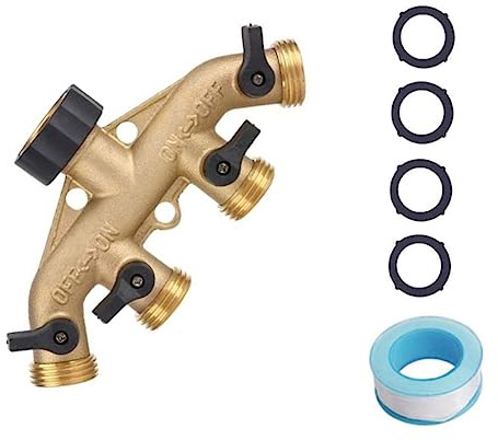 Milisten Conector De Grifo Divisor De Manguera De Latón De Vías Adaptador De Manguera para Jardín y Lavadora Grifo De Baño
