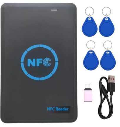 Yominerr Lector/Escritor Chip Inteligente NFC 5 Bandas + 4xCUID, Copiadora 125K y 13,56 M, Duplicadora HID, Clonadora Etiquetas, con IC Identificación, Copia Llaves.