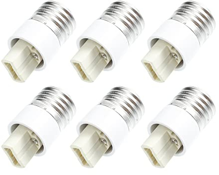 Vaguelly Adattatore per Lampadina LED E27 a G9 in PC Bianco, 6 Pezzi, Semplice e Pratico, Sicuro da Usare per Collegamento di Lampade Domestiche