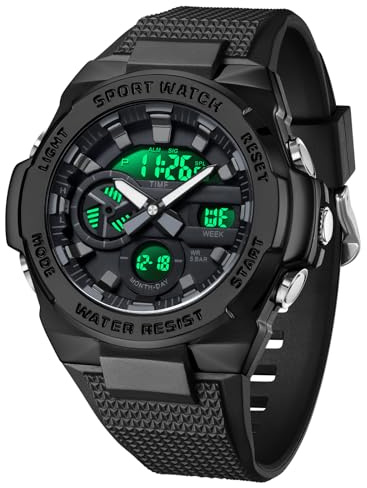 Militär Uhr wasserdichte Digitaluhr Herren Herrenarmbanduhren Outdoor Uhr Herren mit LED-Leuchtdisplay Analogen Zeigern und Digitalen Zahlen