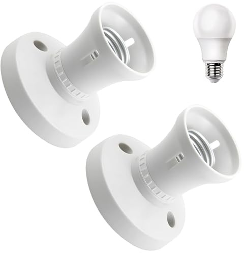 2pcs E27 Lamp Holder, E27 Light Fitting for Ceiling and Wall,Ceiling Light Fitting,Durable Socket for Home and Travel Use, Easy to Install