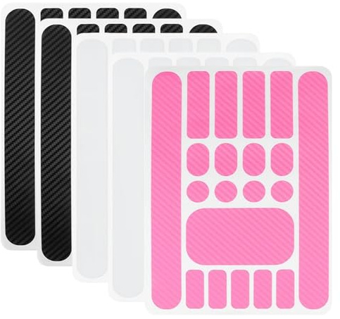 Lot de 5 films de protection de cadre pour vélo, autocollant pour cadre de vélo, film de protection de peinture pour cadre de vélo, VTT, vélo de route (noir, transparent, rose)