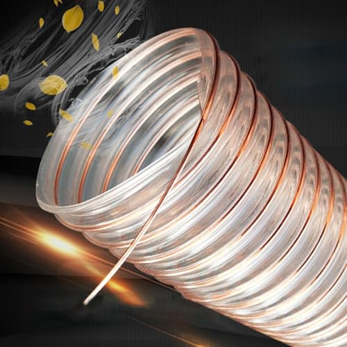 Abluftschlauch Lüftungsschlauch 6 M Flexibler PVC Staubsammelschlauch, Staubsammelrohr Für Die Holzbearbeitung Für Tischsäge/Bandsäge/Hobel, Einziehbarer Werkstattsaugerschlauch(Inner Dia 120MM)