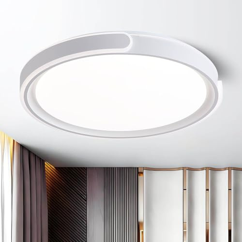 ASJK Moderne Rund LED Deckenleuchte Dimmbar 50cm mit Fernbedienung 96W 8600LM 3000K-6500K Schlafzimmer Wohnzimmer,Weiß