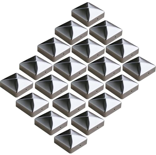 RBS24 Pfostenkappe 9 x 9 cm Zaun Kappe Pyramide Abdeckkappe Edelstahl VA | 10x | 20x | 40x | Menge wählbar (20)