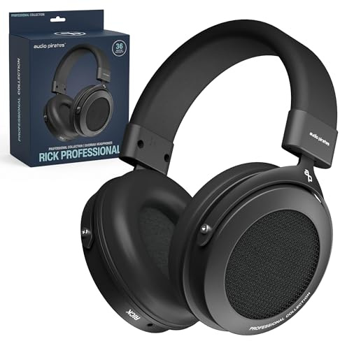 audio pirates Rick Professional Over-Ear HiFi-hörlurar – öppen design – med fodral, Hi-Fi-ljud, 3 m kabel, 3,5 mm jack – 6,3 mm adapter – HiFi-hörlurar – hörlursuttag (2)