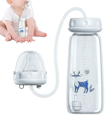 Opdestn 3 In 1 Biberon Anti Colica Neonato, 240ML Biberon In Silicone A Prova Di Perdite Con Tettarella Regolabile E Cannuccia, Biberons Regolabile a Flusso Rapido, Adatto a Neonatis di 3 Month+