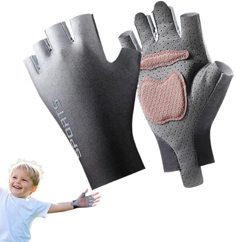 Barns ridande mittens, halvfinger sporthandskar, kompakta träningshandskar, dagliga skolgymnastik övningsverktyg, utomhus skateboard träningsverktyg, atletisk försörjning för barn, , 7,5 cm, 8,5