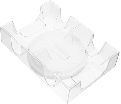Healeved Porte-Cartes Support Double pour Deux Jeux de Poker Rotatif en Plastique Design Simple Surface Lisse et Rotation à 360 Degrés, Pratique pour Rangement pour Cartes à Jouer