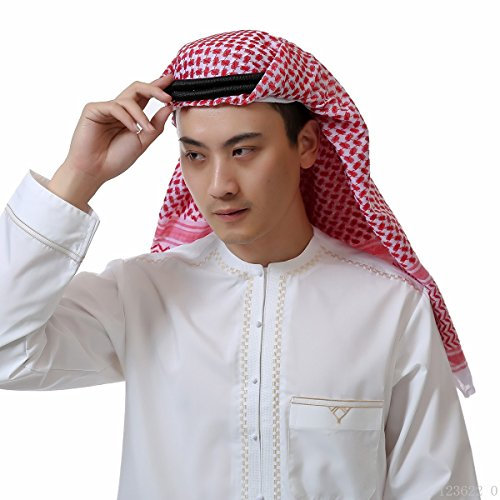 Amorar Arabische Kopftuch der Männer, islamische Print Schal Turban Kopfbedeckung, muslimische Abdeckung Schals Hijab Schal Dubai Kopftuch Headwrap,EINWEG Verpackung