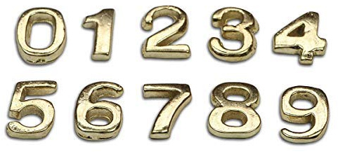 MyTinyWorld Dolls House Miniature Brass Numbers 0-9