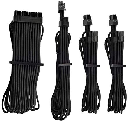 Kit de démarrage de cables pour alimentation de type 4 Gen 4 à gainage individuel – noir