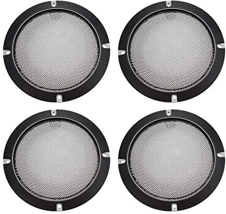 sourcing map 4Stk. Lautsprecher Gitter Abdeckung 5 Zoll 153mm Kreis Schwarz | Masche Dekorativ, Subwoofer Schutz