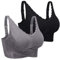 iClosam Sport BH Damen Ohne Bügel Bustier Spitzen für Frauen Bra Mit Polstern Atmungsaktiv Bügelloser BH Front Closure Push Up Bequem Bustiers BH Gepolstert L-3XL