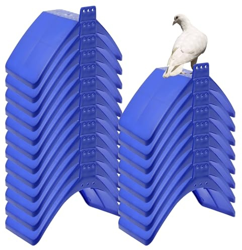Taubenständer,20 Stück langlebige Kunststoff-Taubenständer,20×10×12 cm,Leichte Blaue Vögel Roost Halter,Tauben Behausung Rahmen Vogelkäfig Zubehör für Taube Taube und andere Vögel