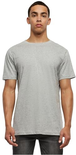 Build Your Brand Men's Basic Round Neck T-Shirt T-Shirt, Heather Grey, XL
