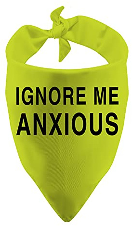 1 Stück Ignore Me Anxious Dog Bandana Gelb Hund Bandana Anxious Dog Bandana Ignore Me Dog Bandana (Ignore Me Anxious Yellow)