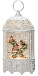 Konstsmide LED Wasserlaterne, Rotkehlchen im Baum, weiß, wassergefüllt, 5h Timer, 1 warm weiße Diode, batteriebetrieben & USB, Innen - 4283-200