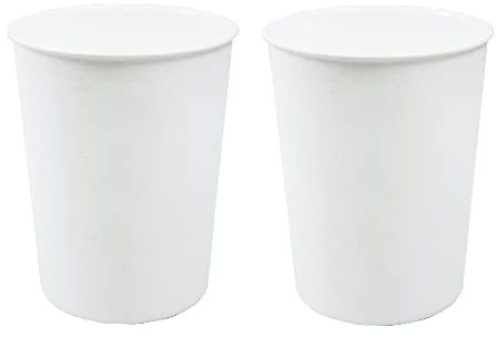 JVL Quality Vibrance White Lightweight Plastic Waste Paper Basket Bin, Set of 2