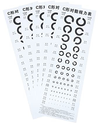 Mobestech Wand Sehtafel Typ C mit 6 Blättern aus Pvc Verschleißfest und Klare Druckqualität Heim Dekoration für Augentests im Wohnzimmer