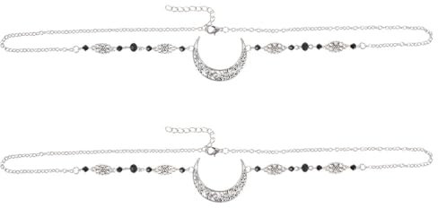 minkissy 2st Mondkopfkette Schmuck Böhmische Kopfkette Kristall-stirnstück Mond Stirnband Kopfkette Strass Vintage Kopfkette Hochzeitsfrisuren Rock Strasssteine Mädchen Legierung
